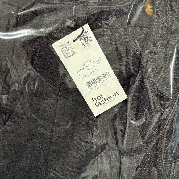 Wide-Leg Pants with Velvet Blend Fabric - Picture 6 of 11